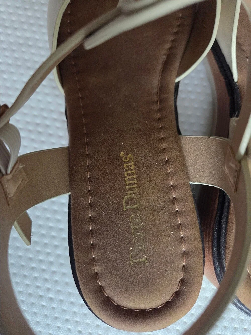 Pierre Dumas Cream T-Strap Sandals